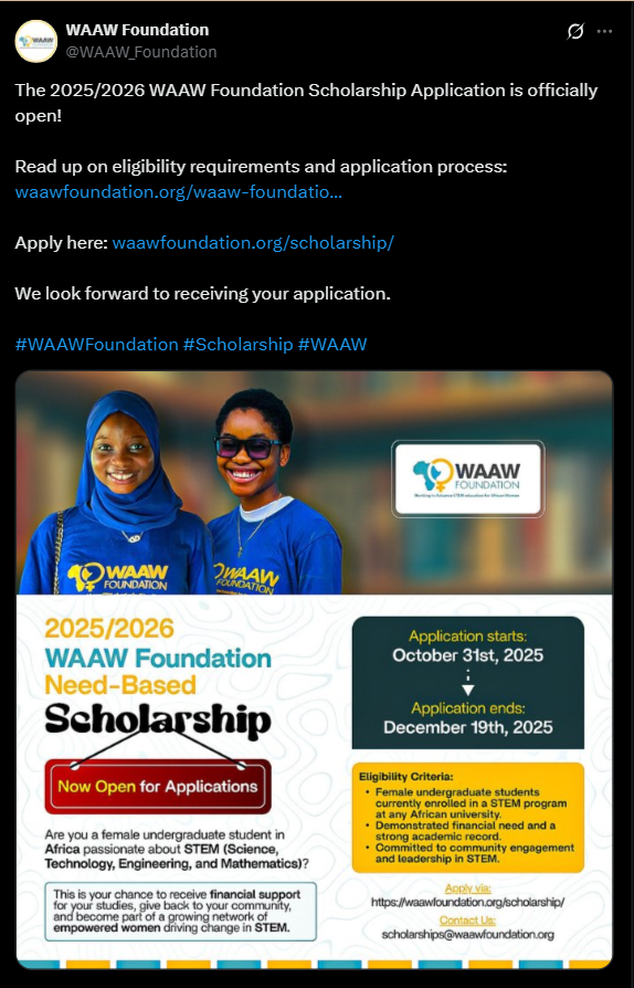 WAAW Foundation Scholarship